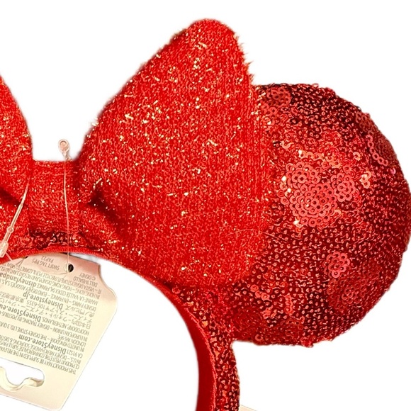 Authentic Disney Red Sequin Minnie Ears Headband - NWT